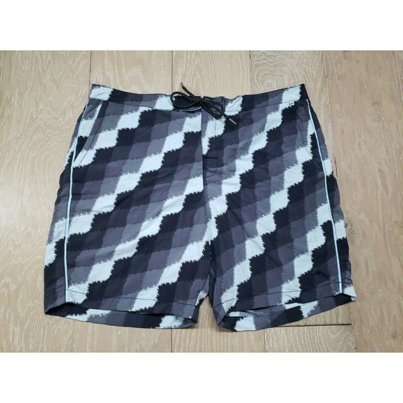 Tommy Bahama Relax Men's Swim Trunks XL Lace Up Front Mesh Lined Geometric - Picture 2 of 9
